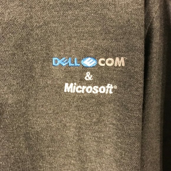 Lands' End Polo Microsoft DELL logo 100% Cotton L - Picture 4 of 6